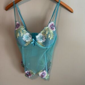 Escante Vintage Vtg Y2K Sheer Floral Lingerie Perfect Condition Women’s Size 34C